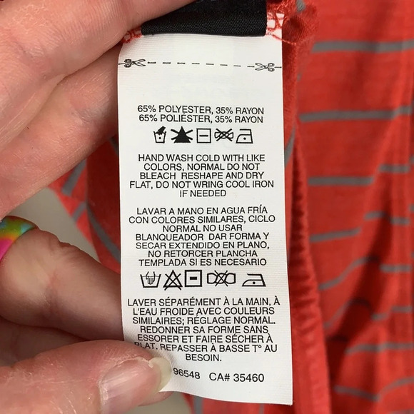 NWT Oakley pinkish orange striped long sleeve top sz sm - Picture 7 of 7